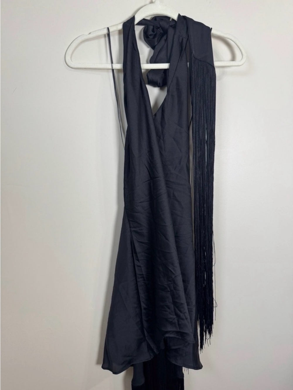 Show Me Your MuMu Black Halter Maxi Dress with Fringe - Picture 5 of 6